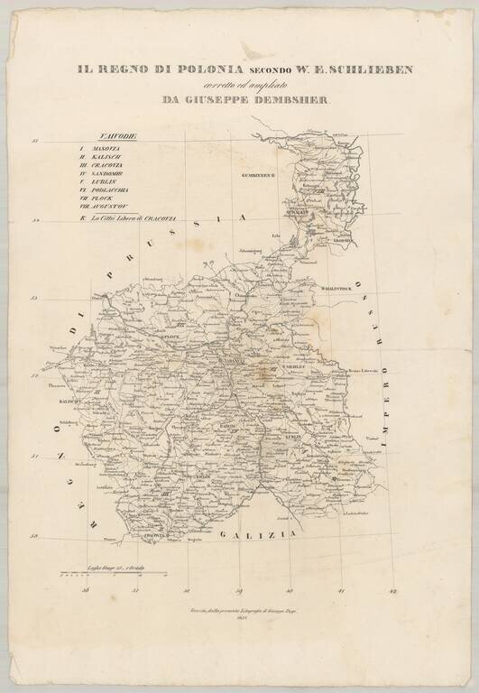 Il Regno Di Polonia Secondo W.E. Schlieben corretto ed ampliato Da Giuseppe Dembsher