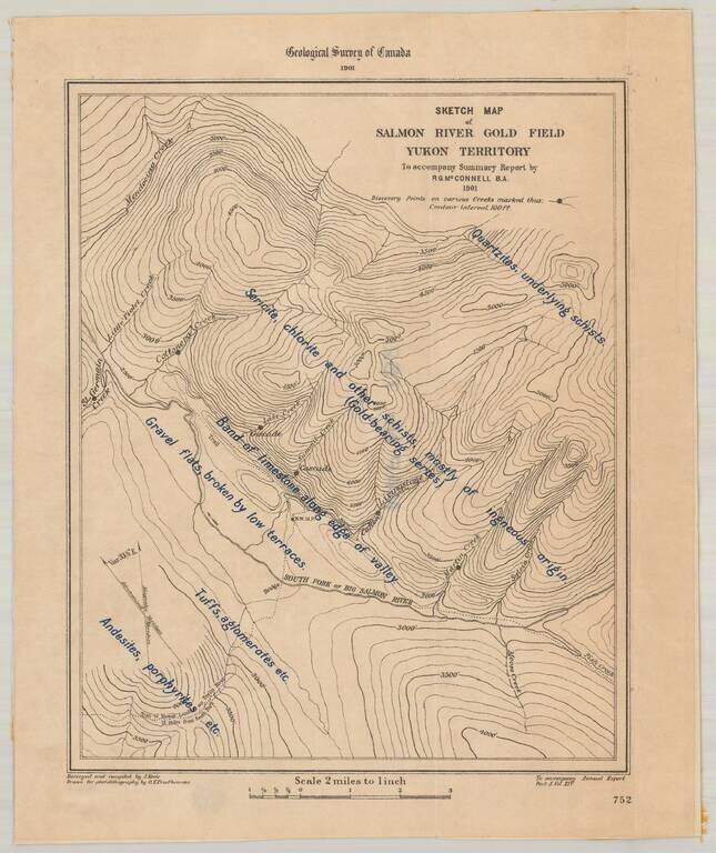 Sketch Map of Salmon River Gold Field Yukon Territory To accompany Summary Report by R.G. McConnell B.A. 1901