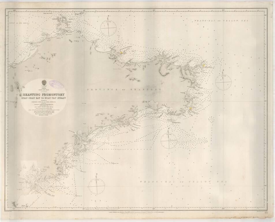 China North East Coast -- Shantung Promontory Kyau-Chau Bay to Miau-Tau Strait Surveyed by Commander J. Ward, R.N. and E. Wilds, Master, R.N. . . .