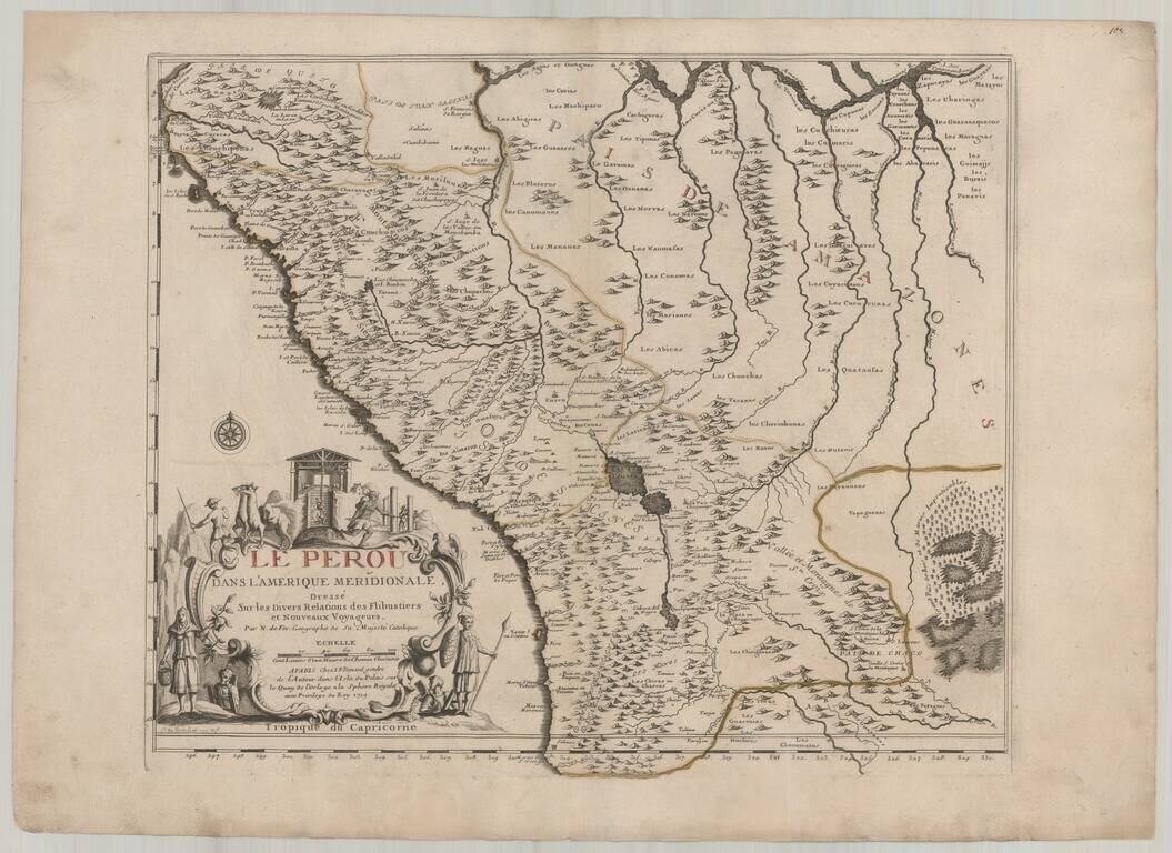 Le Perou Dans L'Amerique Meridionale Dressee Sur les Divers Relations de Flibustiers et Nouveaux Voyageurs . . . 1719