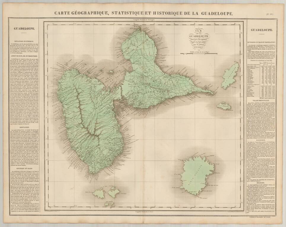 Carte Geographique, Statistique et Historique De La Guadeloupe