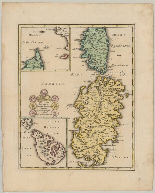 Insularum Corsicae Sardiniae Melitae Accurata Descriptio ex mente veterum Geographorum