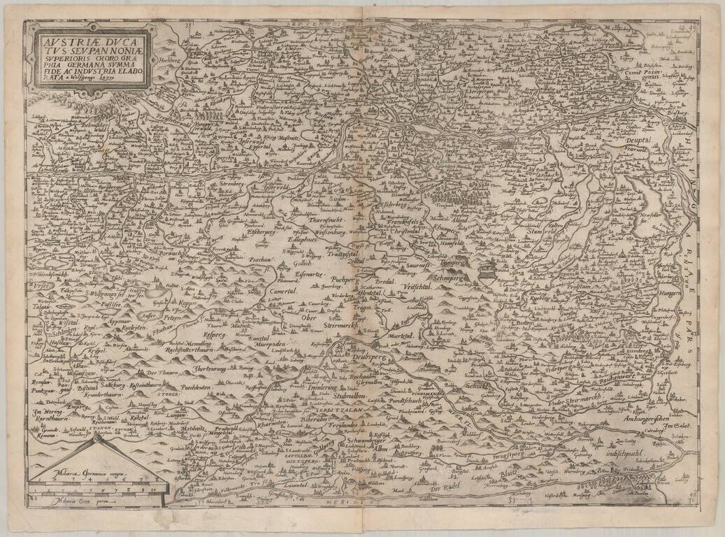 Austriae Ducatus Seu Pannoniae Superioris Chorographia Germana Summa Fide Ac Industria Elaborata a Wolfgang Lazio.