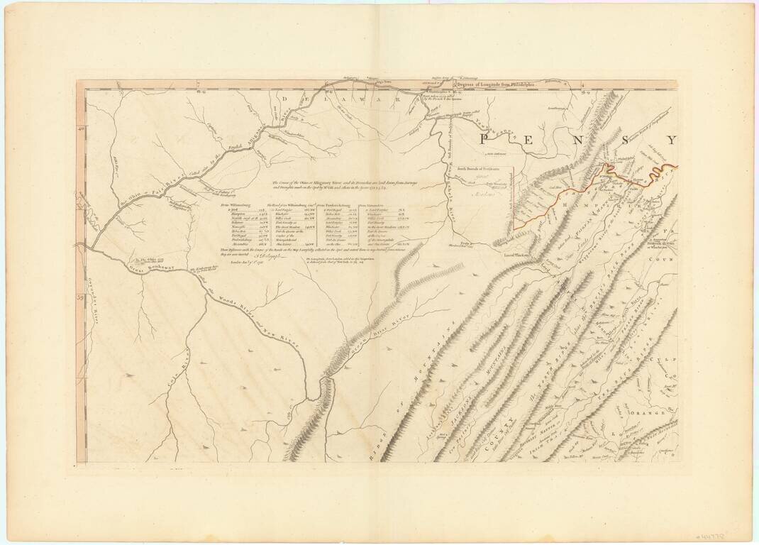 A Map of the most Inhabited part of Virginia containing the whole Province of Maryland . . .   Drawn by Joshua Fry & Peter Jefferson in 1775  [Extremely Rare Final State]