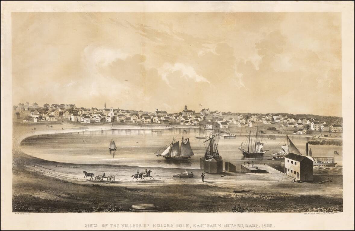 View of the Village of Holmes' Hole, Marthas Vineyard, Mass, 1856.