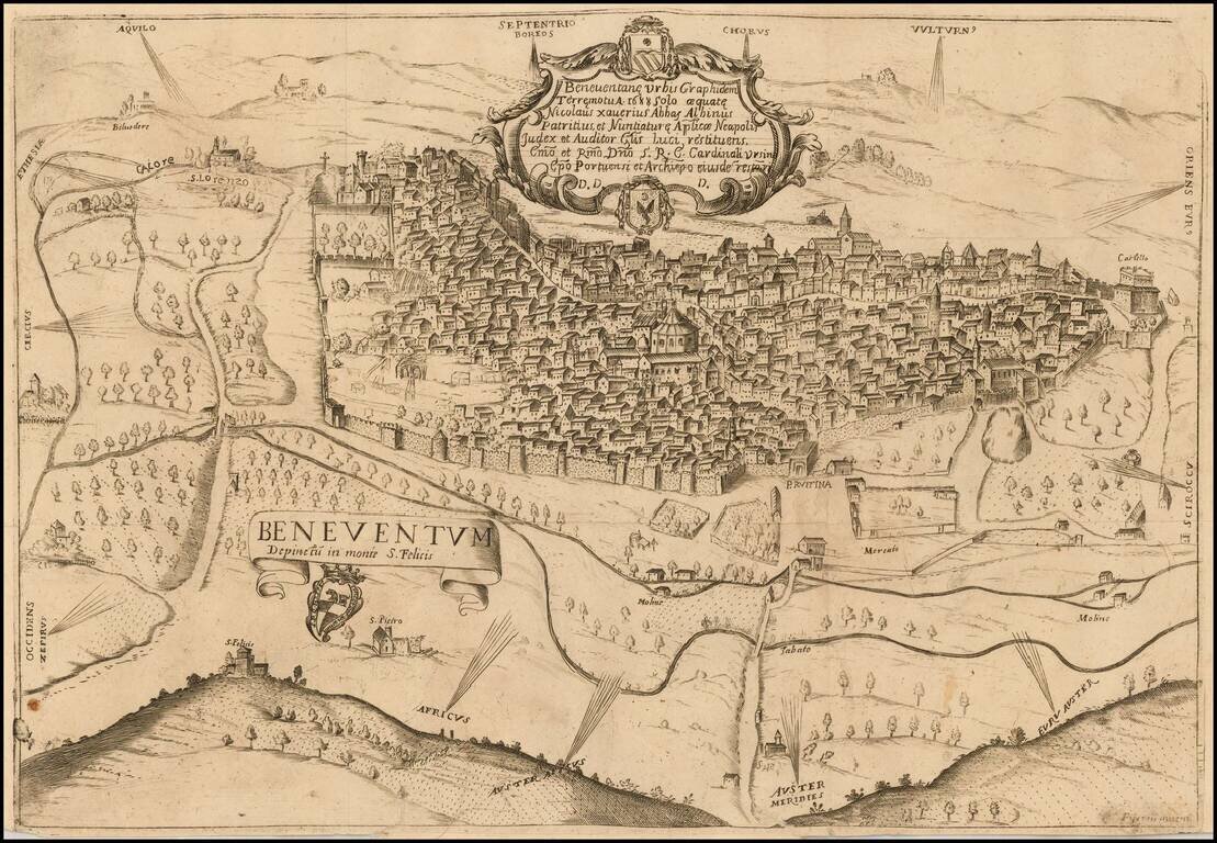 Beneventane Urbis Graphidem Terremotu A: 1688 solo aequate Nicolaus Xaverius Abbas Albinus Patritius Nuntiature . . . .