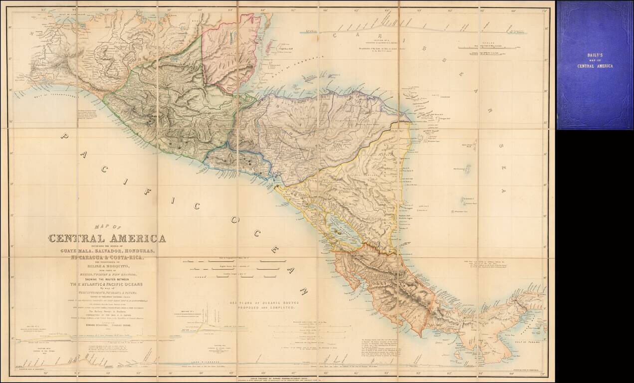 Map of Central America Including The States of Guatemala, Salvador, Honduras, Nicaragua and Costa-Rica, The Territories of Belise & Mosquito . . . Additions from the latest Surveys of the Admiralty, S. Moro. Col. Lloyd, Garella, Codazzi, Hughs, Childs . .