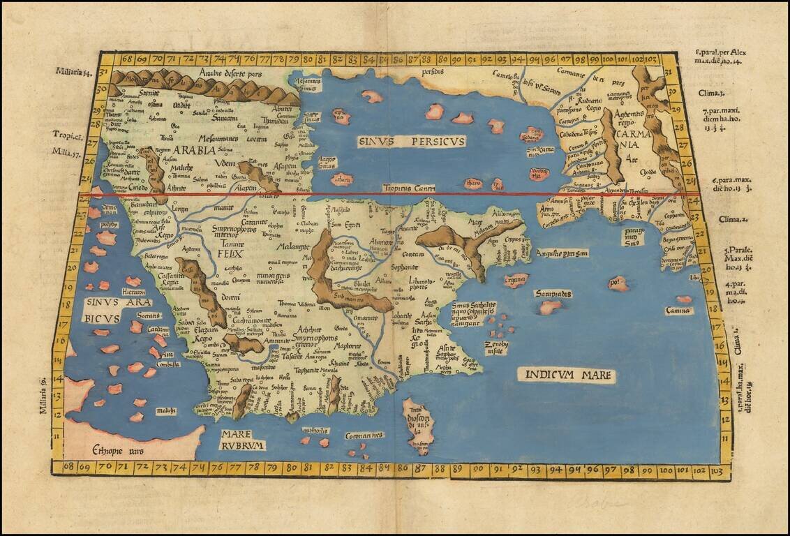 [Arabia] Tabula Sexta Asiae (Title on Verso)