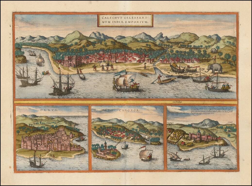 Calechut Celeberrimum Indiae Emporium / Ormus / Canonor / S. George Oppidum Mina....