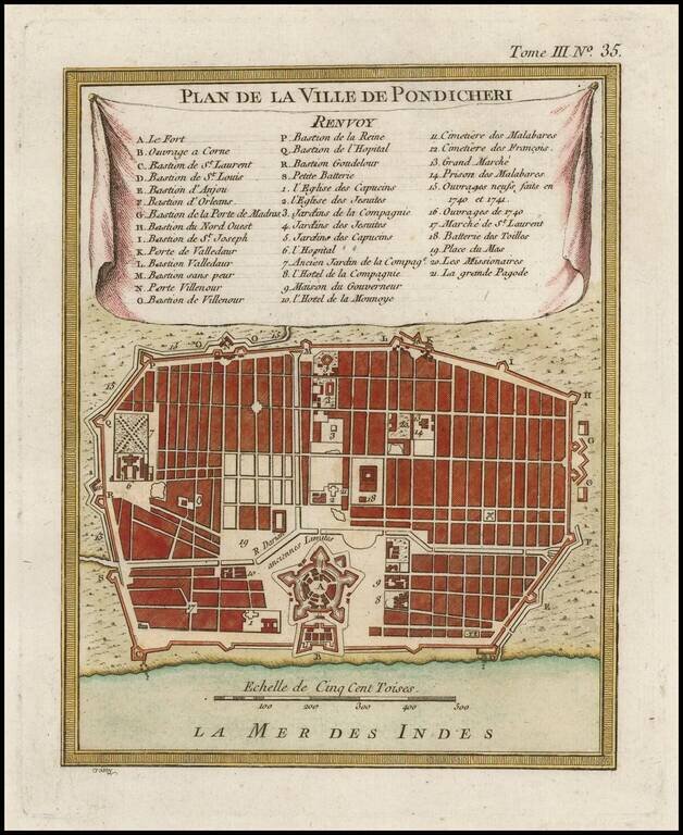 Plan De La Ville De Pondicheri