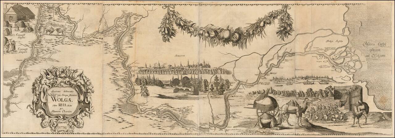 Accurata delineatio Nobilissmi toti Europae Fluminis Wolgae olim RHA dictae per Adamum Olearium