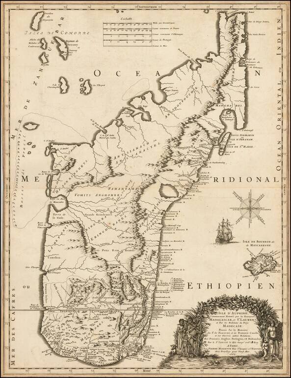 Isle D'Auphine, Communement Nommee par les Europeens Madagascar et St. Laurens et Par les Habitans du Pyas Madecase: Dressee Sur les Memoires du Sr. de Flacourt et de Francois Cauche . . . 1667