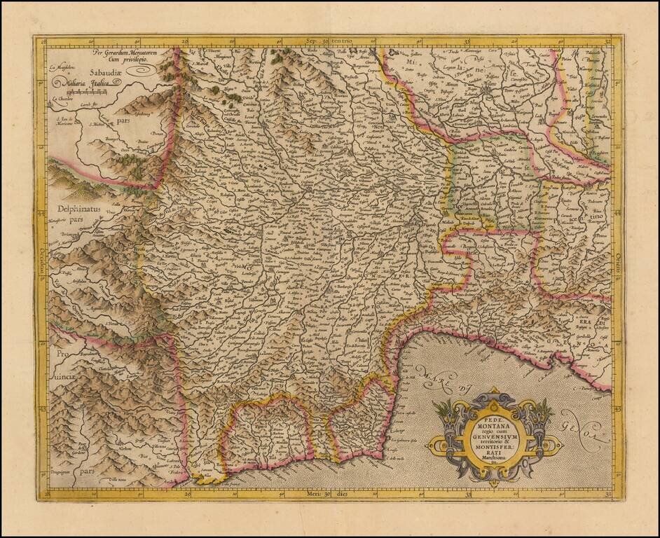 Pedemontana regio cum Genuensium territorio & Montiserrati Marchionatu
