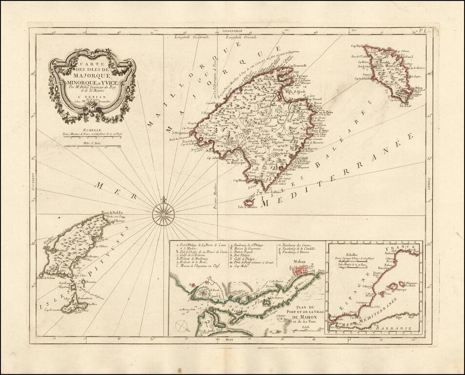 Carte Des Isles De Majorque Minorque, et Yvice . . .