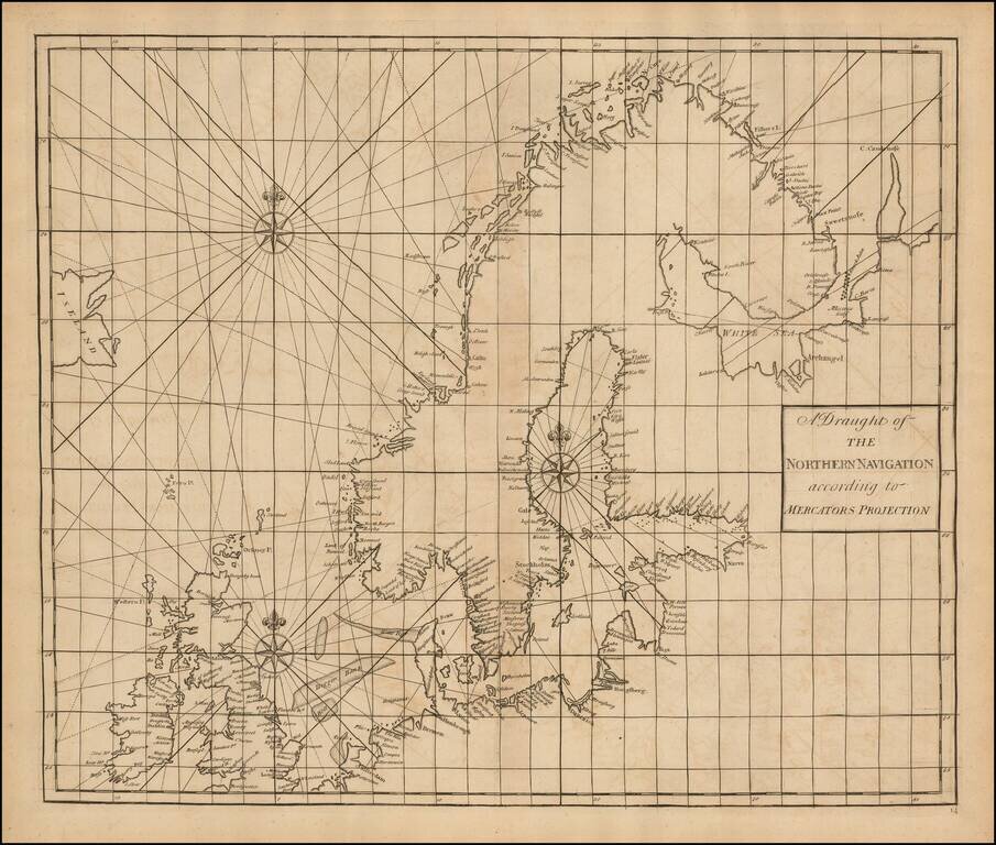 A Draught of the Northern Navigation according to Mercators Projection.