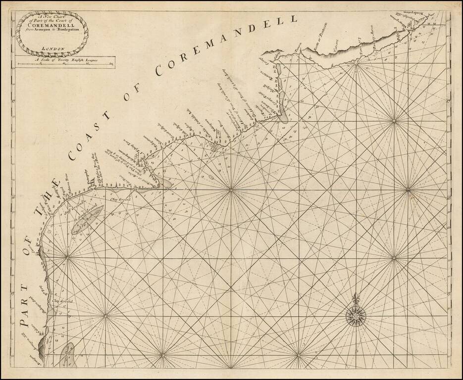 A New Chart of Part of the Coast of Coremandell from Armegon to Bimlepatam