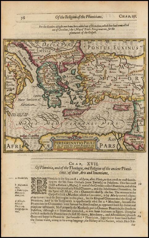 Peregrinatio Pauli In qua & omnia quorum fit mentio in actis et epistolis Apostolorum et Apocalysi describuntur  (shows Cyprus)