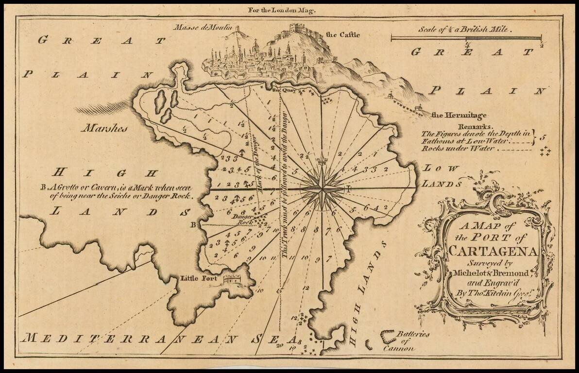 A Map of the Port of Cartagena Surveyed by Michelot & Bremond . . .