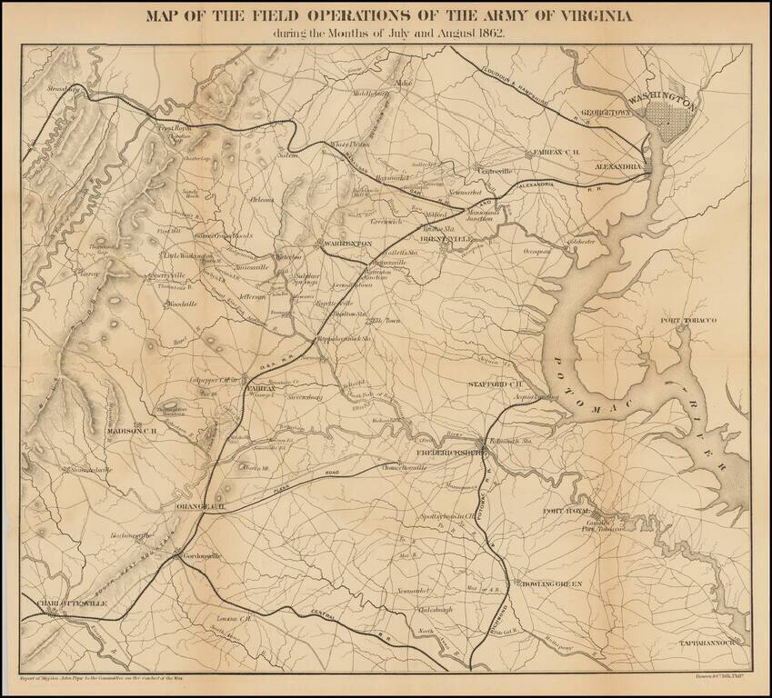 Map of the Field Operations of the Army of Virginia During the Months of July and August 1862
