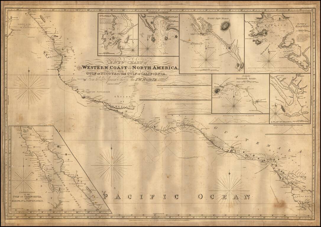 A New Chart of the Western Coast of North America from the Gulf of Nicoya to the Gulf of California, Drawn Chiefly From the late Spanish Surveys. . .
