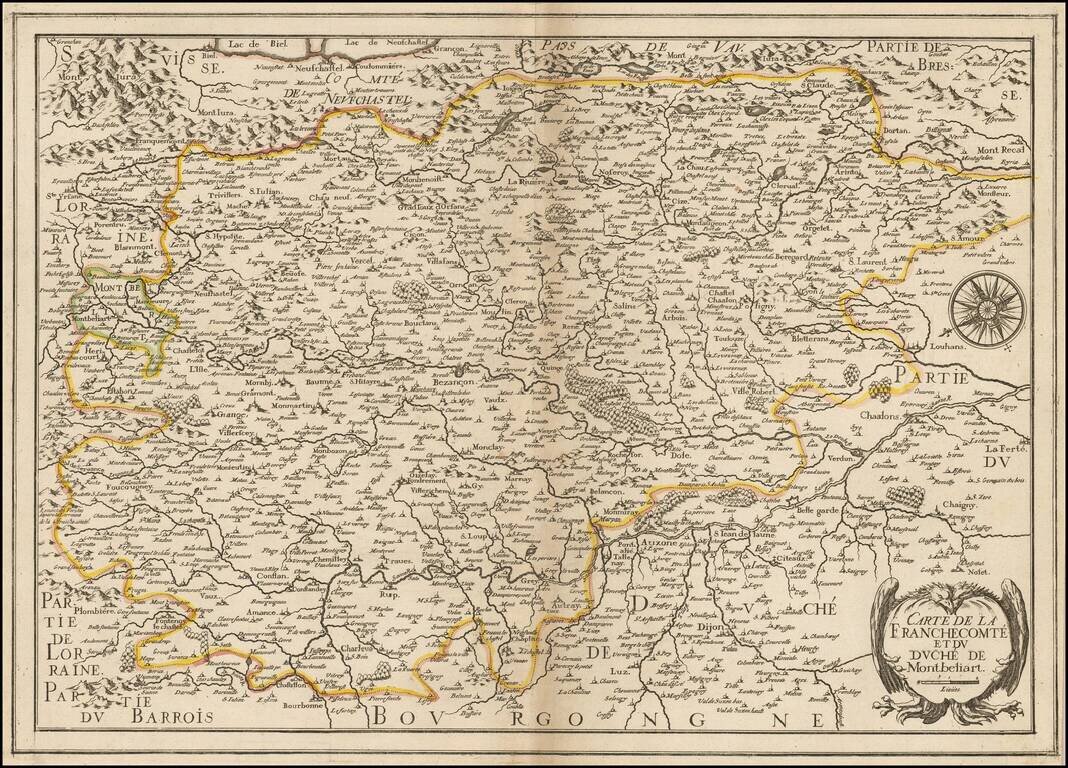 Carte de la Franchecomte det du Duche de Montbeliart