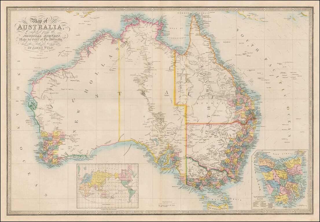 Map of Australia, Compiled from the Nautical Surveys, Made by Order of the Admiralty, and other Authentic Documents.