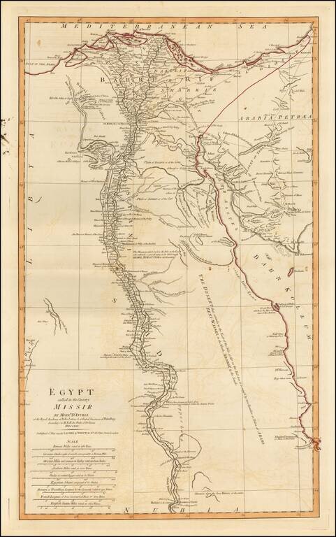 Egypt called in the Country Missir by Monsr. D'Anville of the Royal Academy of Belles Lettres, & of that of Siciences [sic] of Petersburg Secretary to H.S.H. the Duke of Orleans. MDCCLXV.