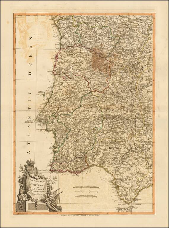 The Kingdoms of Portugal and Algarve from Zannoni's Map