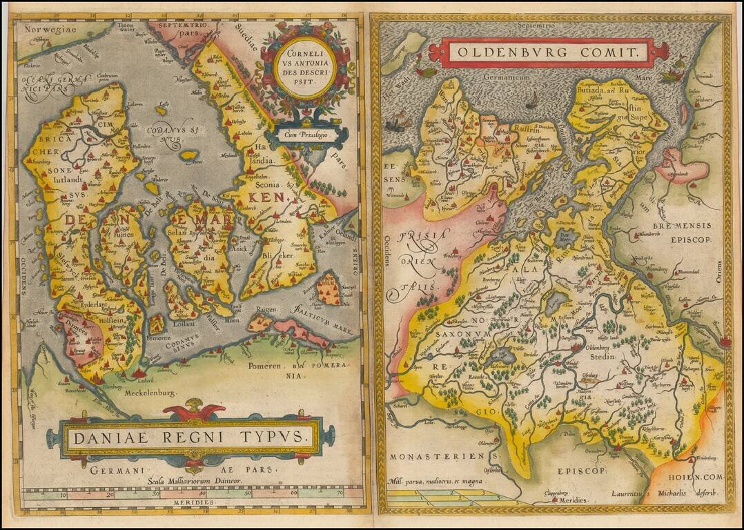 Daniae Regni Typus [with] Oldenburg Comit.