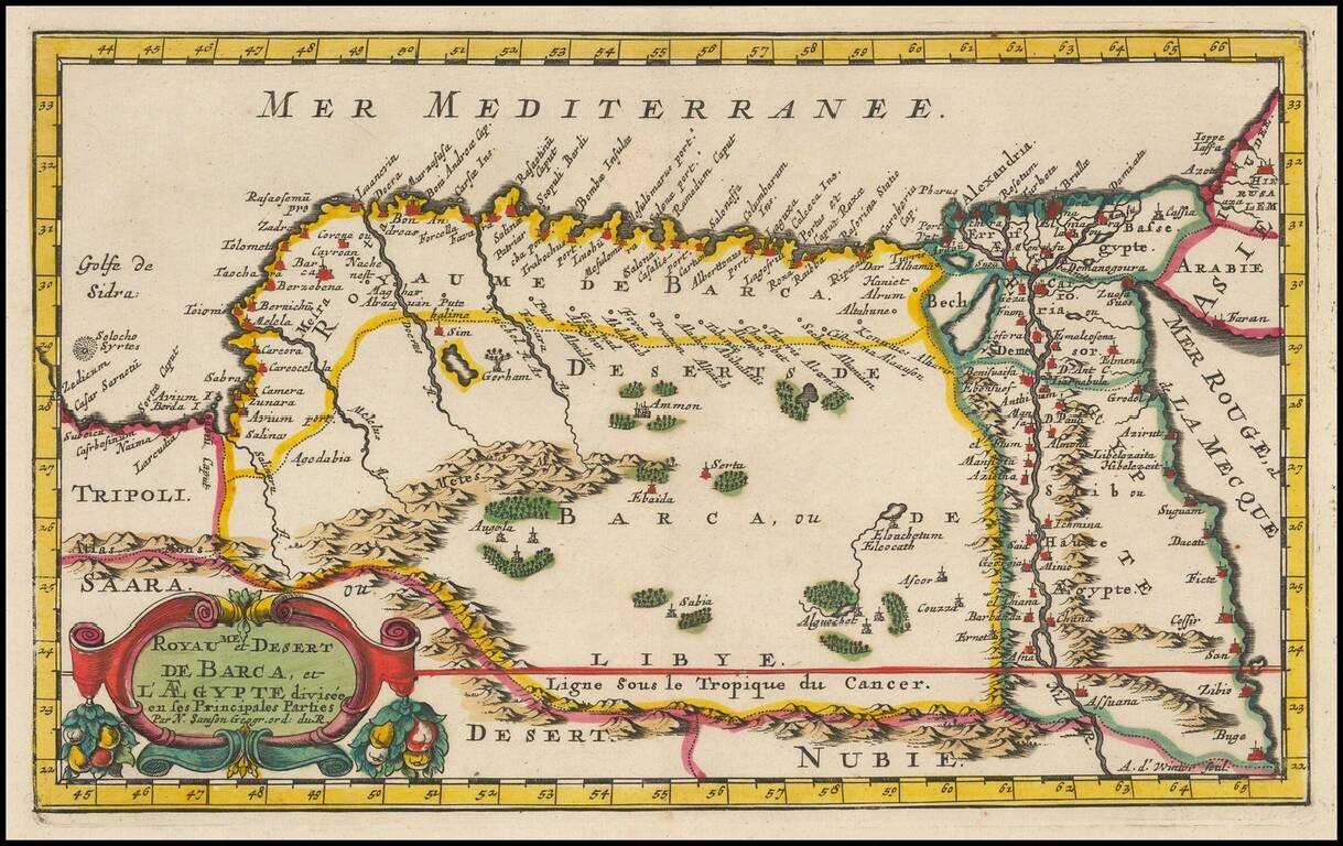 Royaume et Desert De Barca, et L'Aegypte divisee en se Princiaples Parties