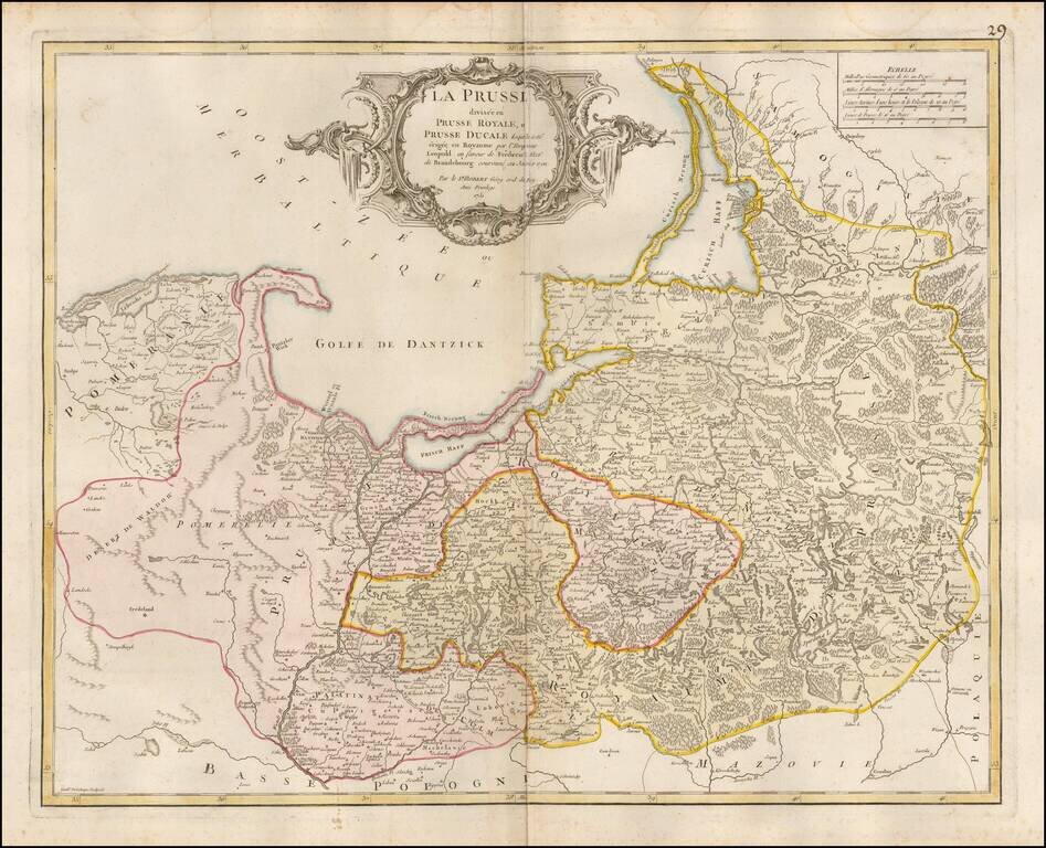 La Prusse divisee en Prusse Royale, et Prusse Ducale laquelle a ete erigee en Royaume par l'Empereur Leopold . . . 1751