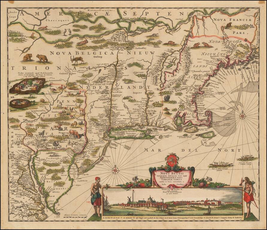 Novi Belgii Novaeque Angliae Nec Non Pennsylvaniae et Partis Virginiae Tabula multis in locis emendata . . .