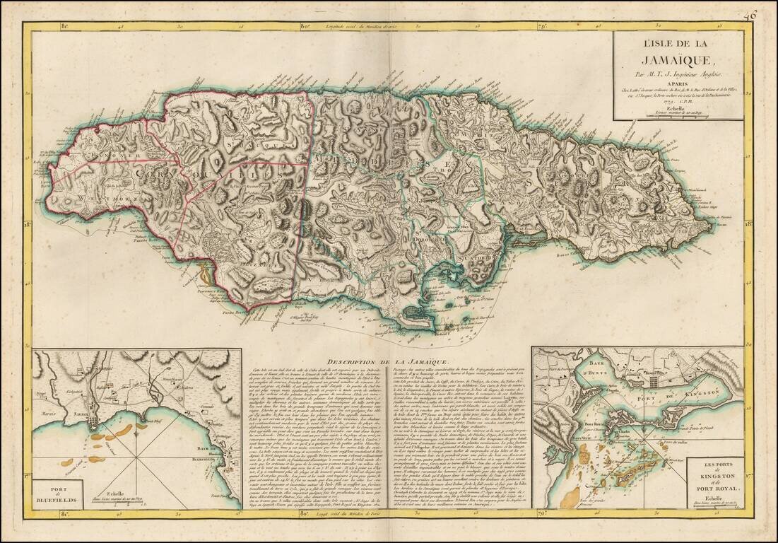 L'Isle de la Jamaique. par M. T. J. Ingenieur Anglois a Paris, 1779