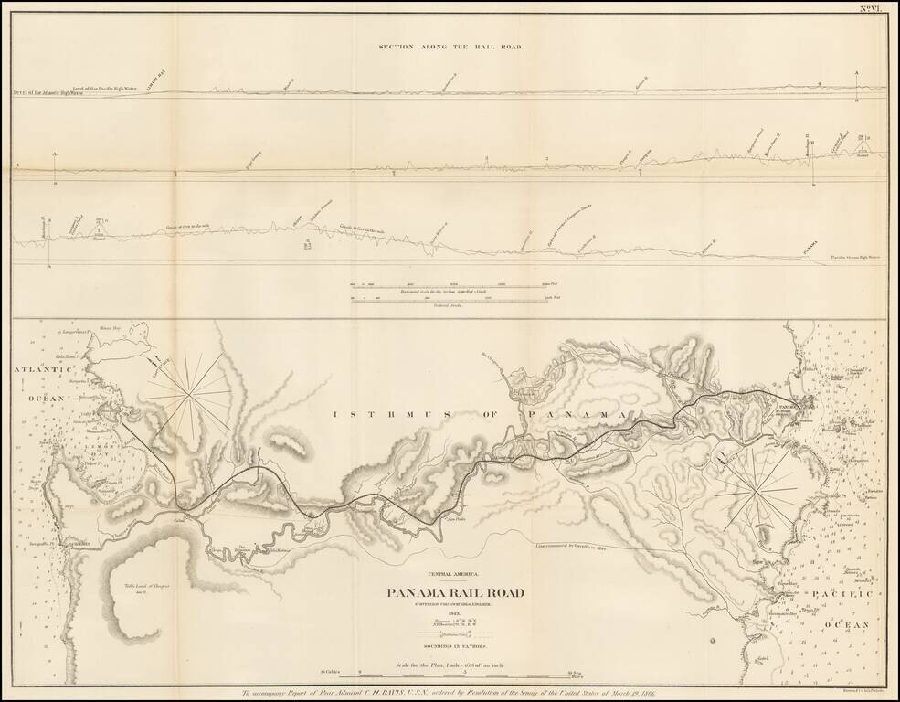 Panama Rail Road Surveyed By Coll. G.W. Hughes, Engineer.  1849.