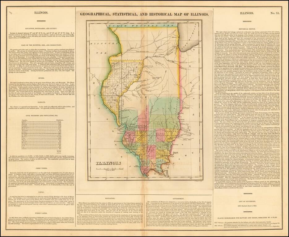 Geographical, Statistical and Historical Map of Illinois