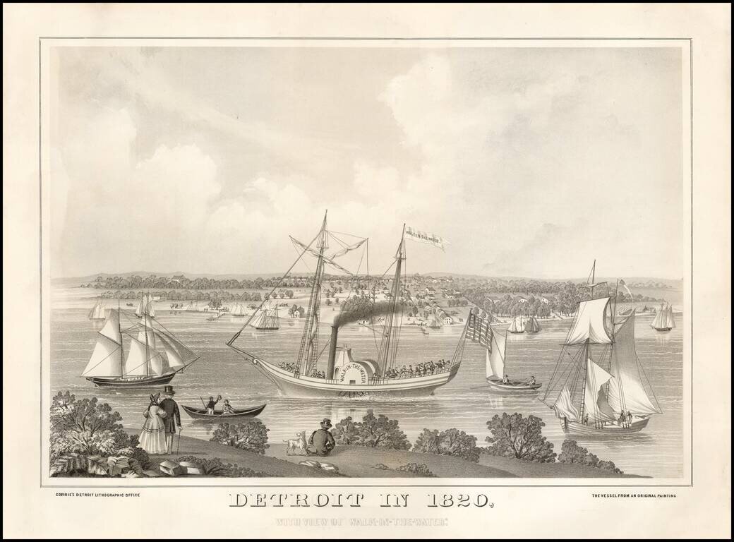 Detroit in 1820, With View of Walk-In-The-Water