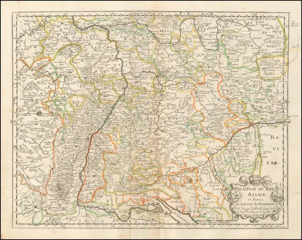Palatinat du Rhein, Alsace, et Partie de Souabe, de Franconie, et