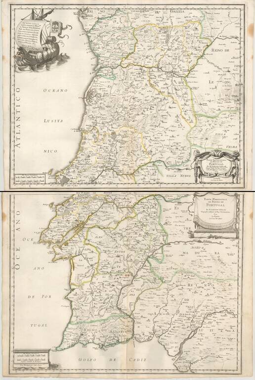 Parte Septentrional do Reyno de Portugal... 1654 [with] Partie Meridional do Reyno de Portugal.... 1654