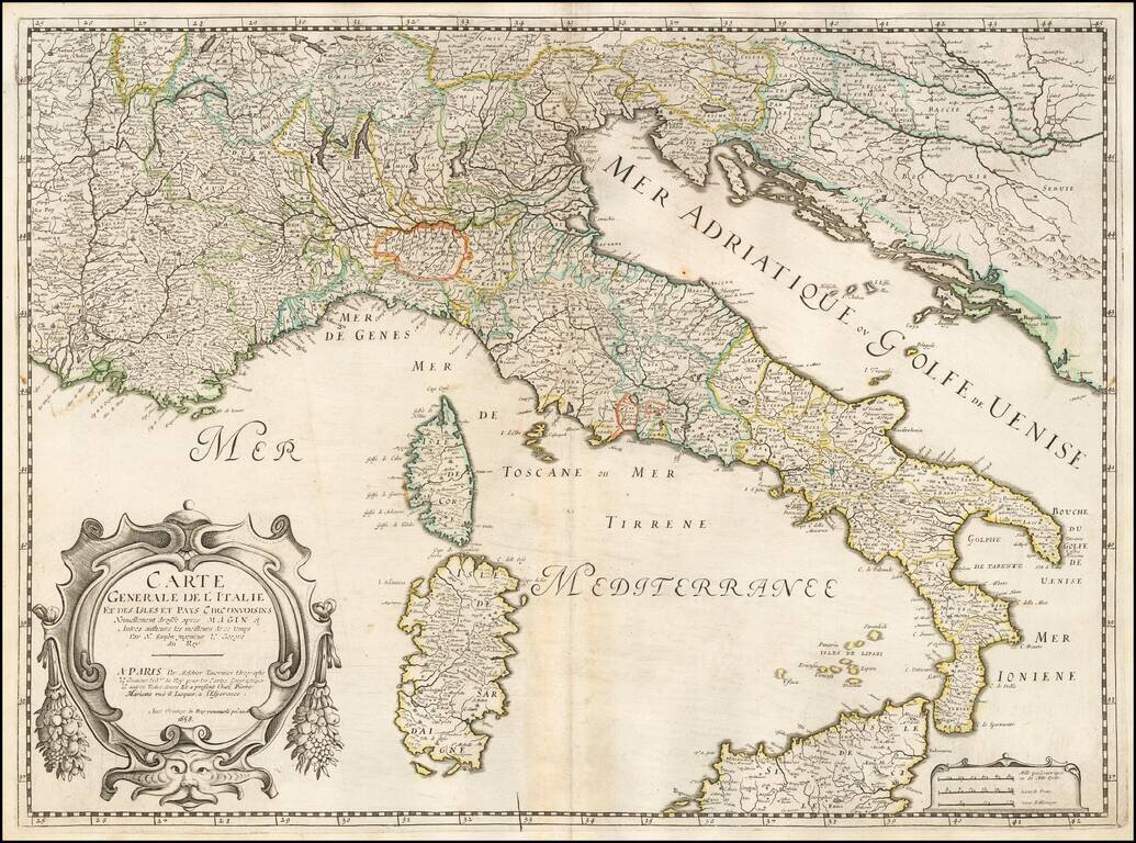 Carte générale de l'Italie et des Isles... 1658