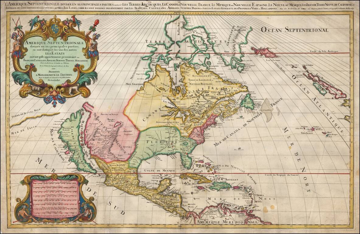 Amerique septentrionale divisee en ses principales parties jaillot