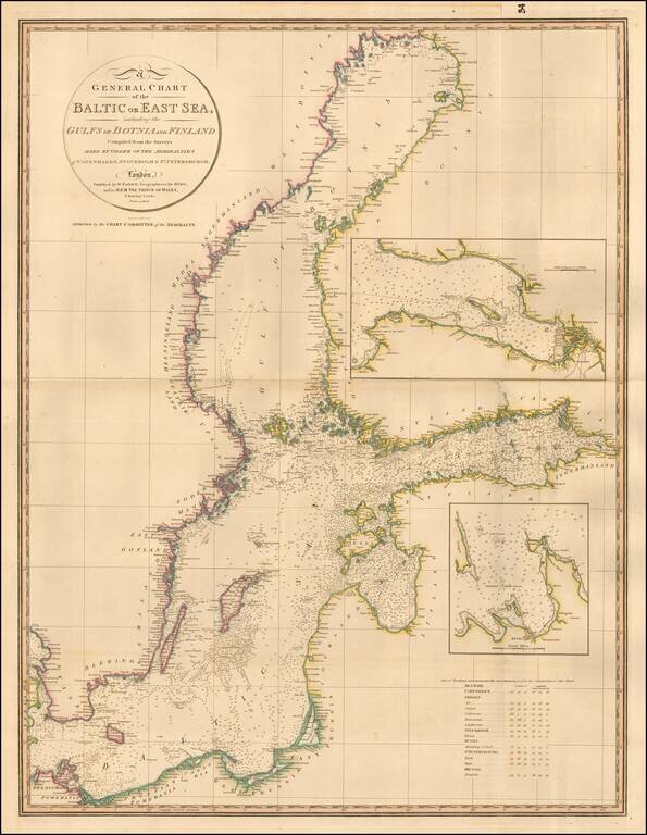 A General Chart of the Baltic or East Sea, including the Gulfs of Botnia and Finland . . .