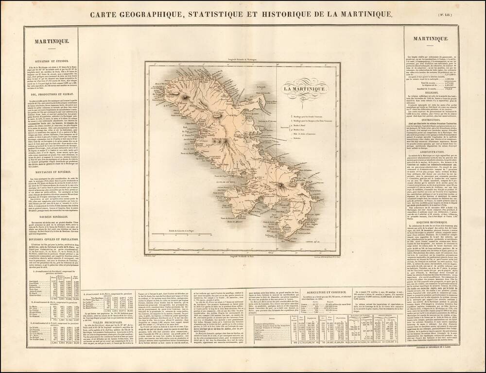 Carte Geographique, Statistique et Historique De La Martinique