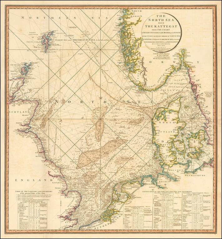 The North Sea with The Kattegat from the Chart of Messrs. De Verdun, Borda and Pingre made Publice in 1777, By order of Louis XVI . . . 1796