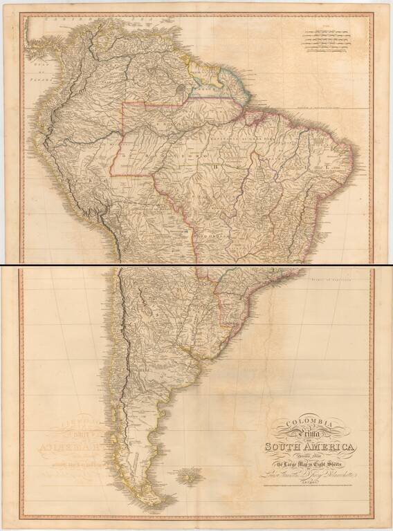 Colombia Prima or South America Drawn from the Large Map in Eight Sheets By Louis Stanislas D'Arcy Delarochett . . . 1811