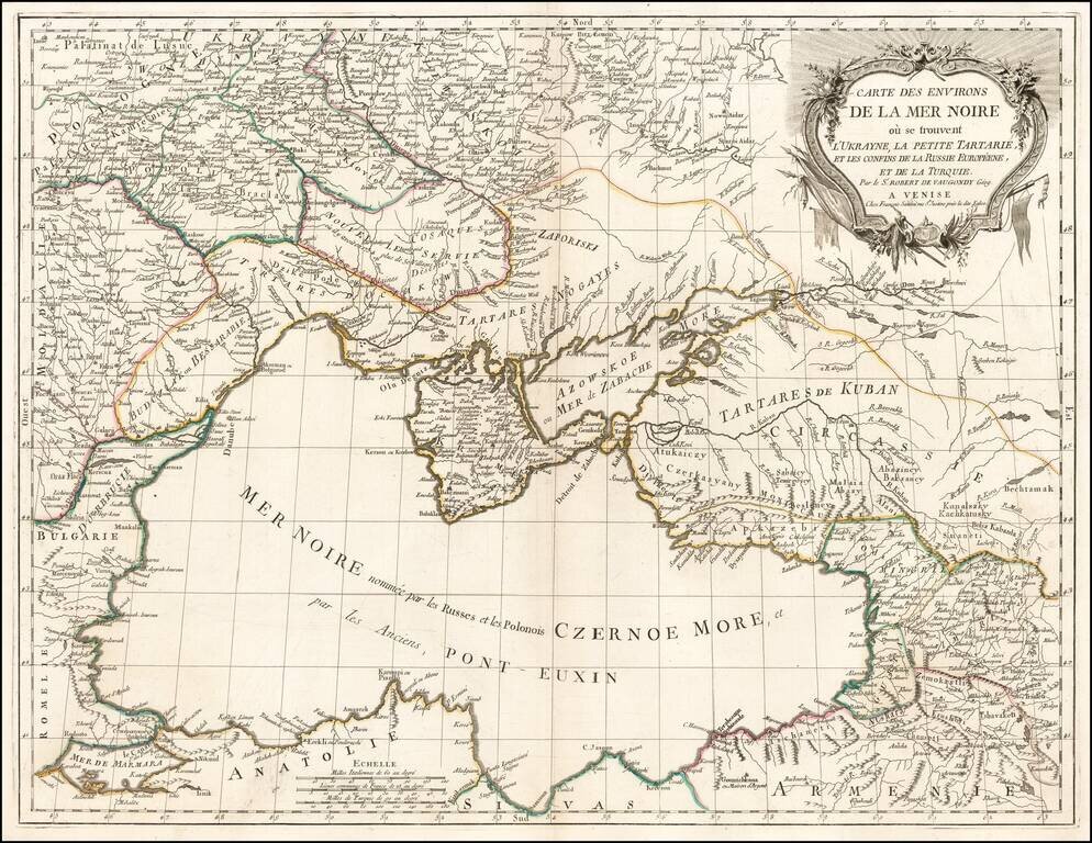 Carte Des Environs De La Mer Noire ou se Troubent l'Ukrayne, La Petite Tartarie, et Les Confins de la Russie Europeene, et de L Turquie . . . .