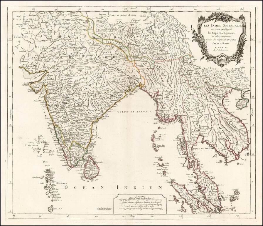 Les Indes Orientales, ou sont distingues les Empires et Royaumes qu'elles contiennent, tirees du Neptune Oriental . . . 1779
