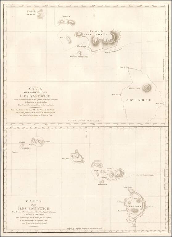 Carte Des Parties Des Iles Sandwich . . . 1786 [with] Carte Des Iles Sandwich . . .