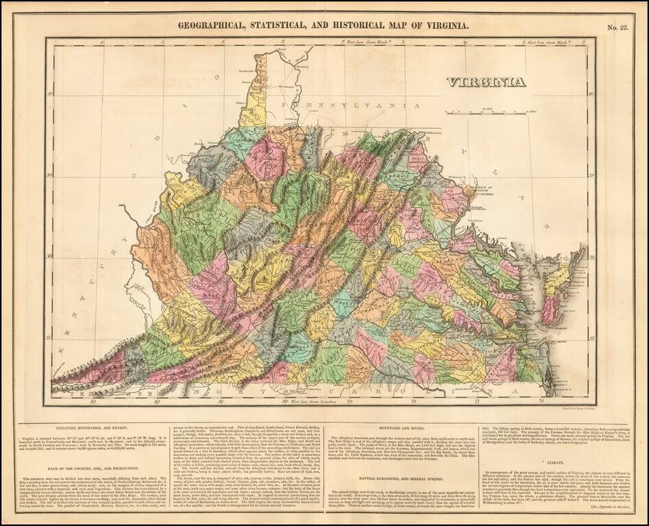 Geographical, Statistical and Historical Map of Virginia
