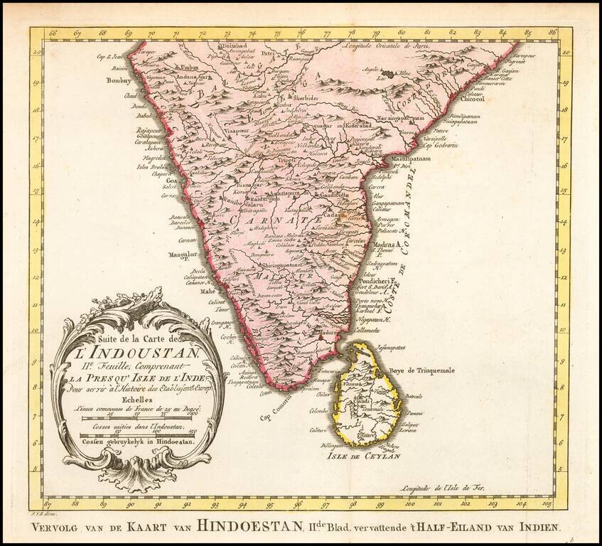 Suite de la Carte de L'Indoustan.  IIe. Feuille, Comprenant La Presqu'Isle de L'Inde