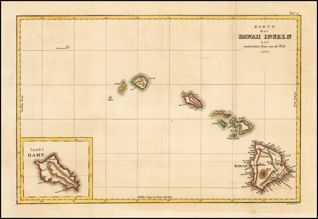Karte der Hawaii Inseln . . . 1835